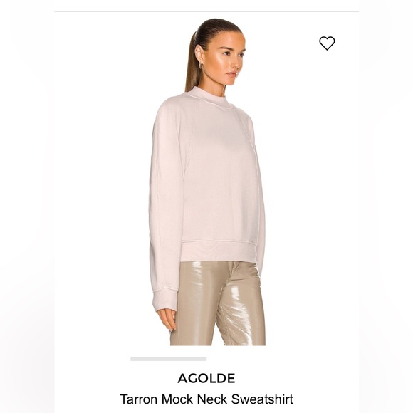 Agolde Light Pink Mock Neck Sweatshirt - Picture 3 of 8